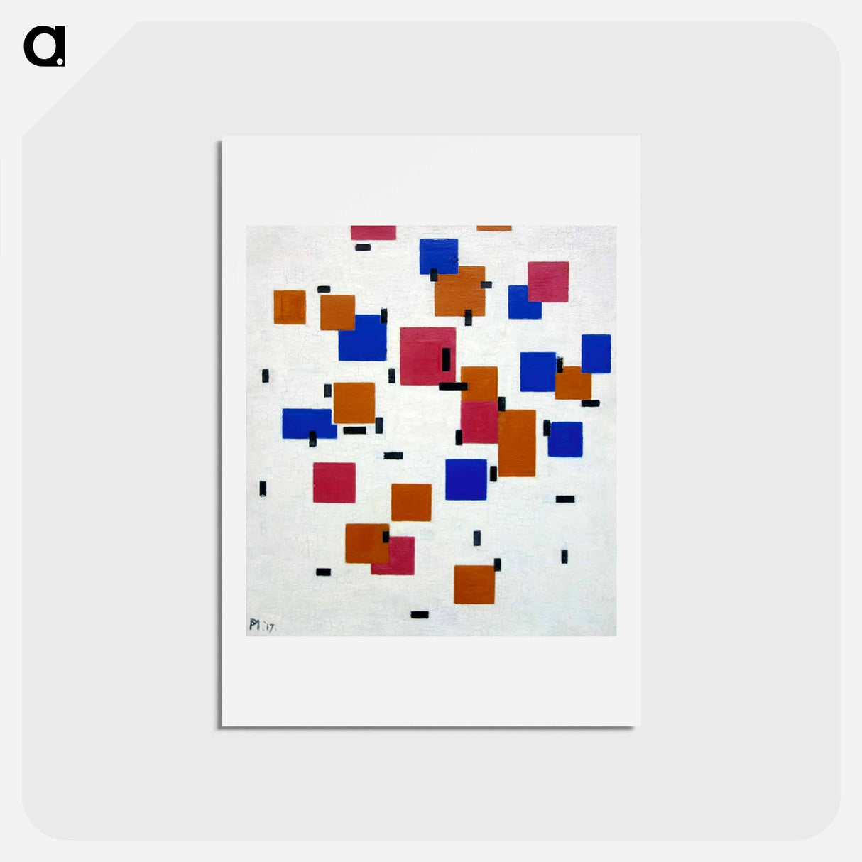 アートポストカード-Composition in colour A - ピエト モンドリアン Postcard.
