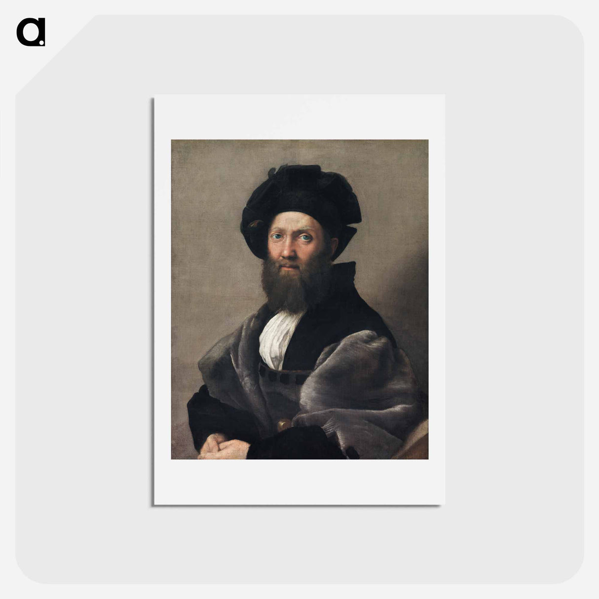Raphael's Portrait of Baldassarre Castiglione - ラファエロ サンティ Postcard.