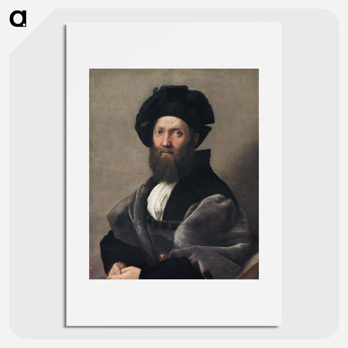 Raphael's Portrait of Baldassarre Castiglione - ラファエロ サンティ Poster.