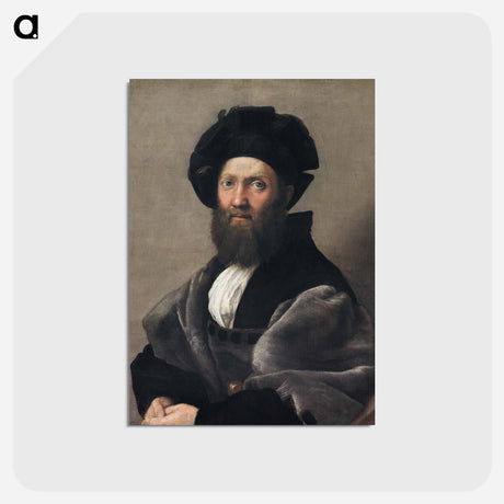 アートポストカード-Raphael's Portrait of Baldassarre Castiglione - ラファエロ サンティ Postcard.