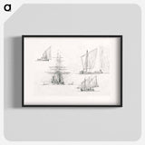 Sketches of Ships, Venice, Italy - サミュエル コールマン Poster.