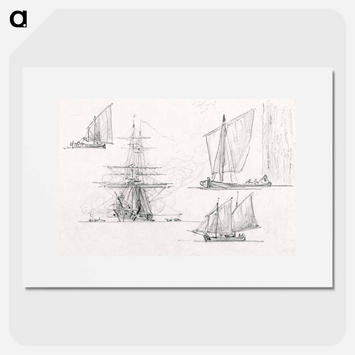 Sketches of Ships, Venice, Italy - Samuel Coleman Poster.