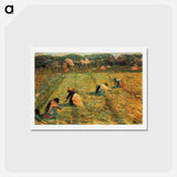 アートポストカード-Farmers at work (Risaiole) - ウンベルト ボッチョーニ  Postcard.