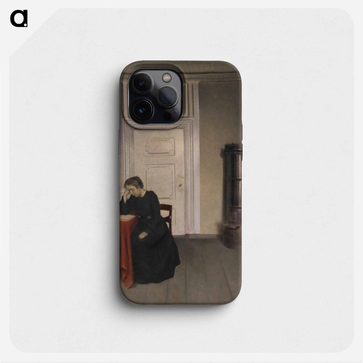 A Room in the Artist's Home in Strandgade, Copenhagen, with the Artist's Wife - ヴィルヘルム ハンマースホイ Phone Case.