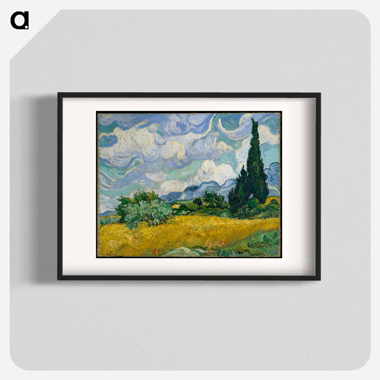 Wheat Field with Cypresses - フィンセント ファン ゴッホ Poster.