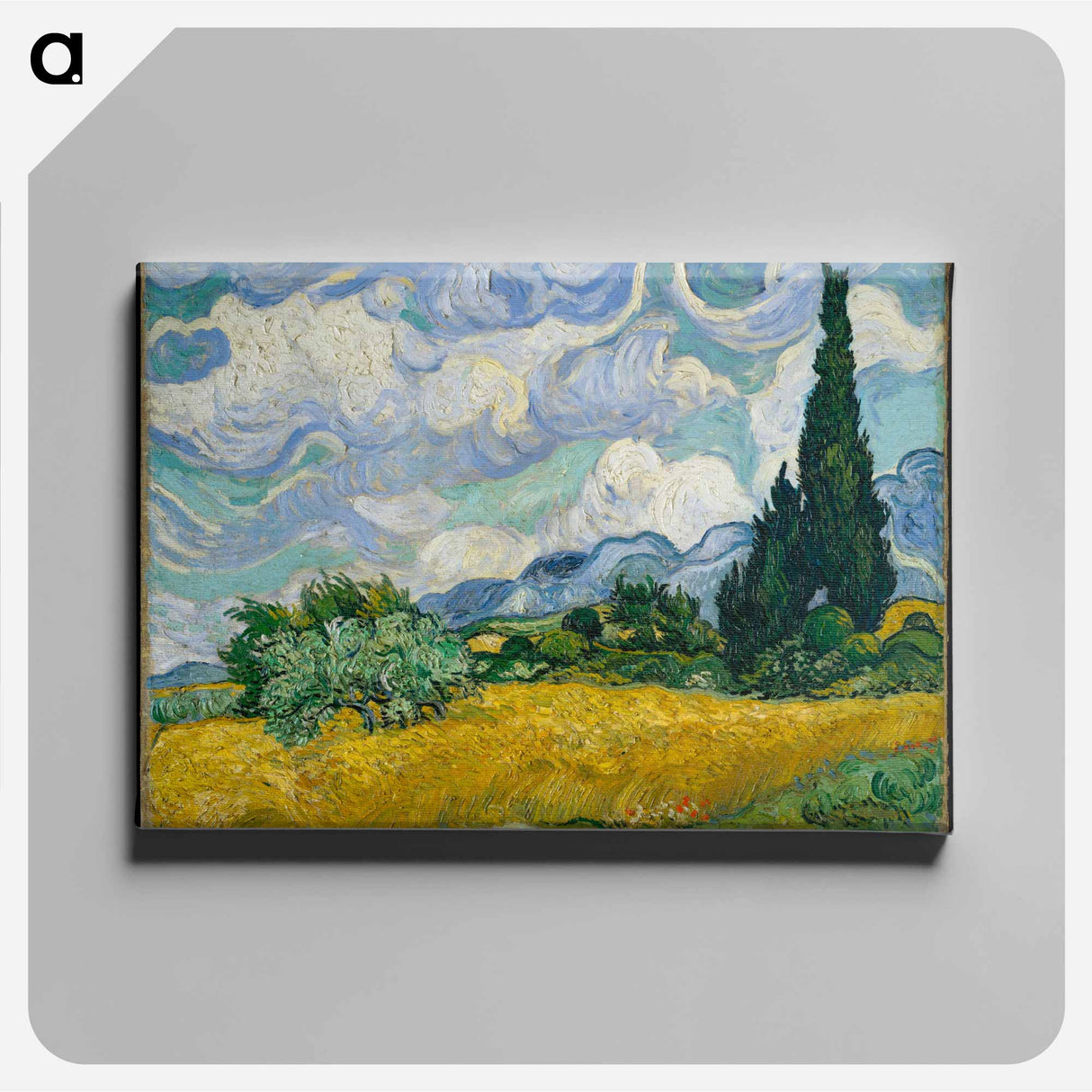 Wheat Field with Cypresses - フィンセント ファン ゴッホ Canvas.