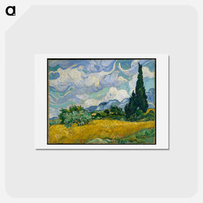アートポストカード-Wheat Field with Cypresses - フィンセント ファン ゴッホ Postcard.
