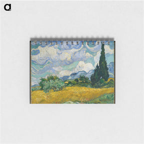 アートメモ帳-Wheat Field with Cypresses - フィンセント ファン ゴッホ Memo.
