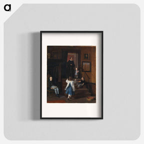 アートポスター-The artist's wife and children in the studio at Charlottenborg - ヴィルヘルム マーストランド Poster.