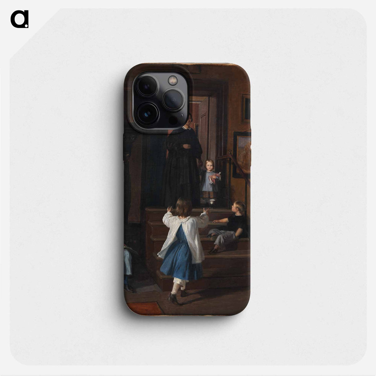 The artist's wife and children in the studio at Charlottenborg - ヴィルヘルム マーストランド Phone Case.