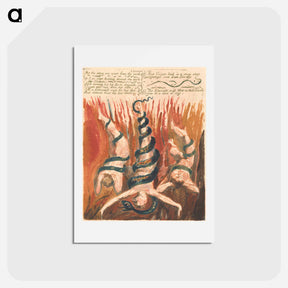 アートポストカード-The First Book of Urizen, Plate 7 - ウィリアム ブレイク Postcard.