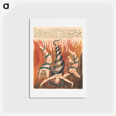 アートポストカード-The First Book of Urizen, Plate 7 - ウィリアム ブレイク Postcard.
