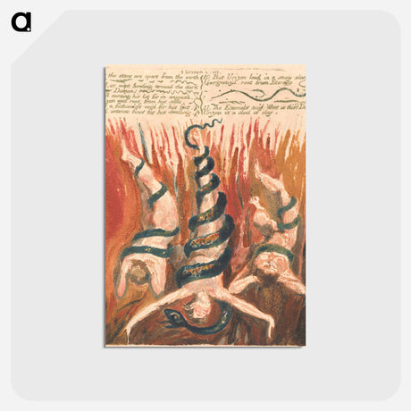 アートポストカード-The First Book of Urizen, Plate 7 - ウィリアム ブレイク Postcard.