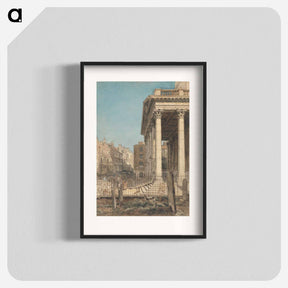 アートポスター-The Portico of St. Martin-in-the-Fields - ウィリアム ヘンリー ハント Poster.