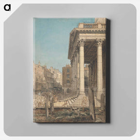 アートパネル-The Portico of St. Martin-in-the-Fields - ウィリアム ヘンリー ハント Canvas.