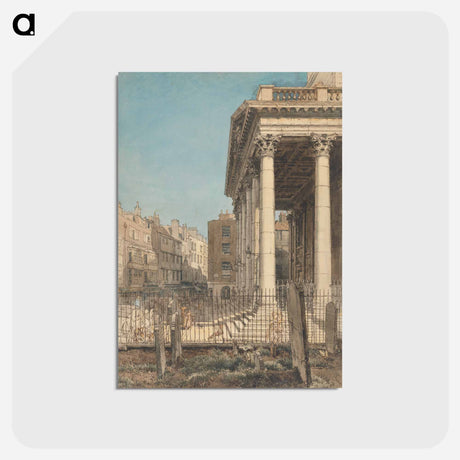 アートポストカード-The Portico of St. Martin-in-the-Fields - ウィリアム ヘンリー ハント Postcard.