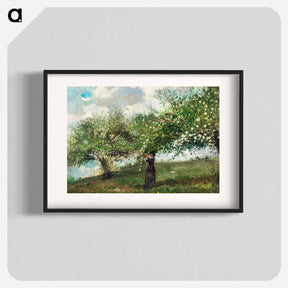 アートポスター-Girl Picking Apple Blossoms - ウィンスロー ホーマー Poster.