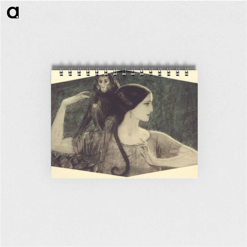 Indian woman with monkey on shoulders - ウワディスワフ テオドール ベンダ Memo.