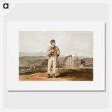 Illustration of moor guide from The Costume of Yorkshire - 19世紀のヨークシャー Poster.