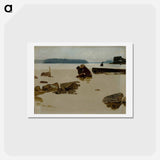 Open sea off haikko, study for boys playing on the shore - アルバート エーデルフェルト Postcard.