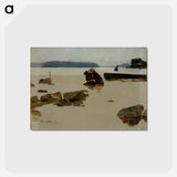 Open sea off haikko, study for boys playing on the shore - アルバート エーデルフェルト Postcard.