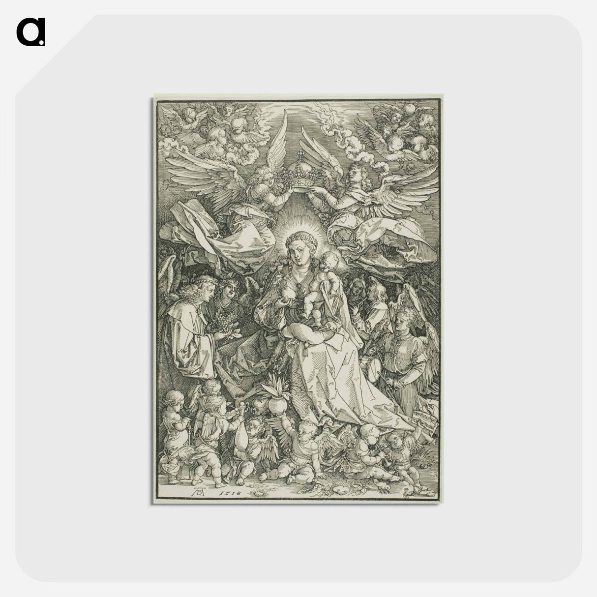 アートポストカード-Madonna Queen of Angels - アルブレヒト デューラー Postcard.