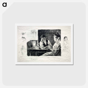 アートポストカード-Interior of a Peasant's House; Valley of Bethmale - アレクサンドル ルノア Postcard.