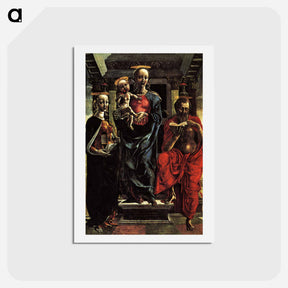 アートポストカード-The Virgin and Child with Saints Jerome - アンドレア マンテーニャ Postcard.