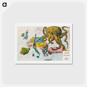 アートポストカード-Papagallo no.15 la Piovra Russa Anno VI - アンティーク地図 Postcard.