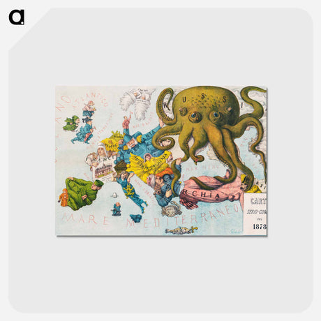 アートポストカード-Papagallo no.15 la Piovra Russa Anno VI - アンティーク地図 Postcard.