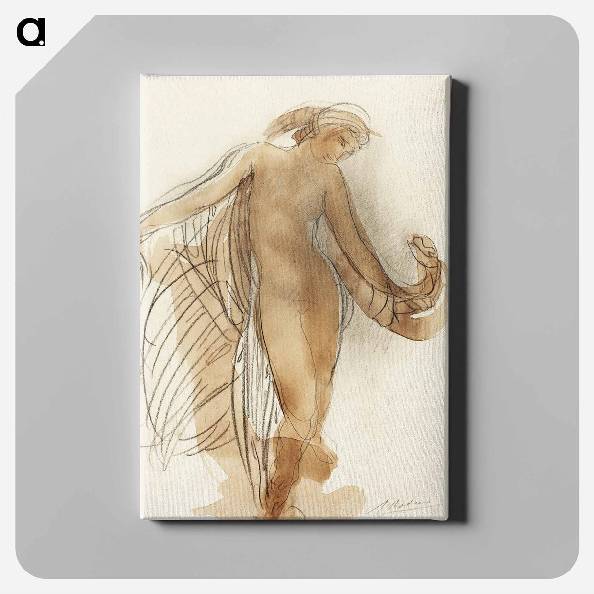 Naked woman dancing - オーギュスト ロダン Canvas.