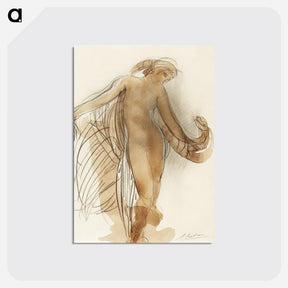 アートポストカード-Naked woman dancing - オーギュスト ロダン Postcard.