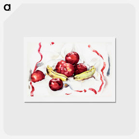 アートポストカード-Still Life with Apples and Bananas - チャールズ デムス Postcard.