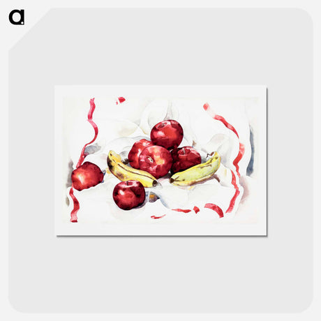 アートポストカード-Still Life with Apples and Bananas - チャールズ デムス Postcard.