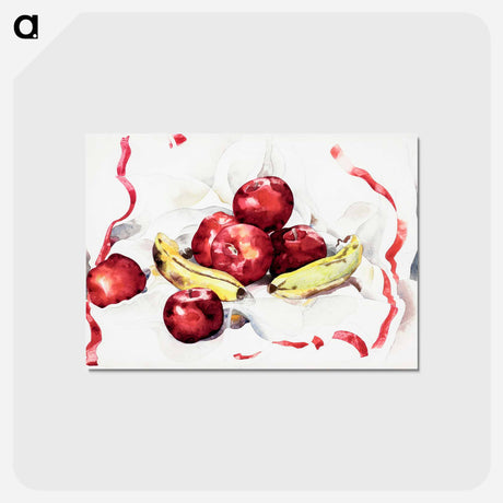 アートポストカード-Still Life with Apples and Bananas - チャールズ デムス Postcard.