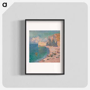 アートポスター-Étretat: The Beach and the Falaise d'Amont - クロード モネ Poster.
