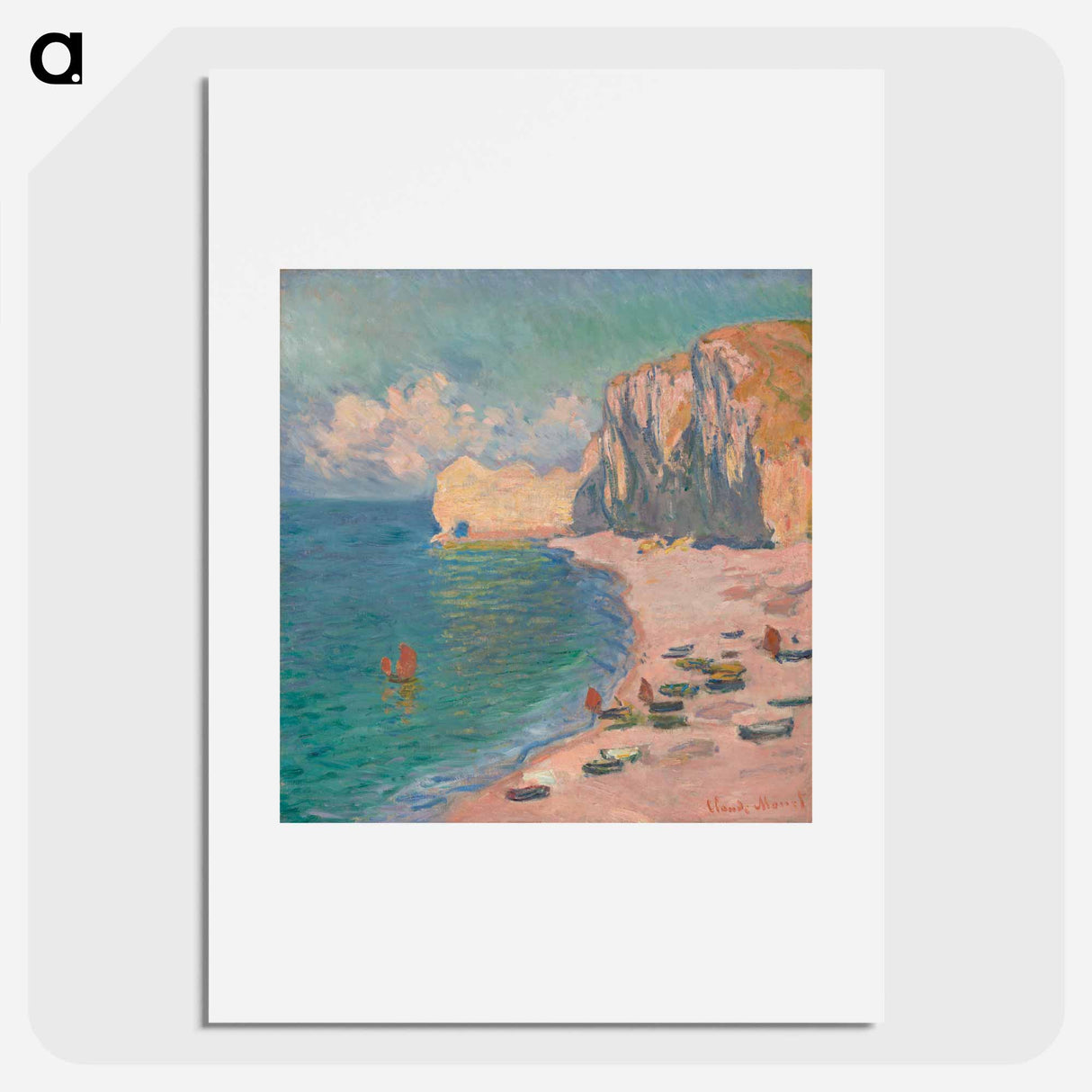 Étretat: The Beach and the Fallaise d'Amont - Claude Monet Poster.