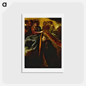 アートポストカード-The Virgin appearing to St Ildephonsus and giving him a robe - ディエゴ ベラスケス Postcard.