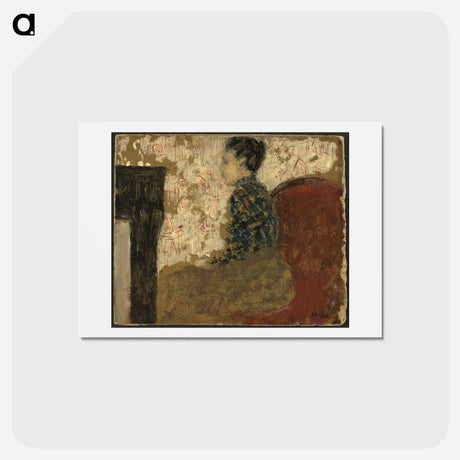 アートポストカード-Woman Sitting by the Fireside - エドゥアール ヴュイヤール Postcard.