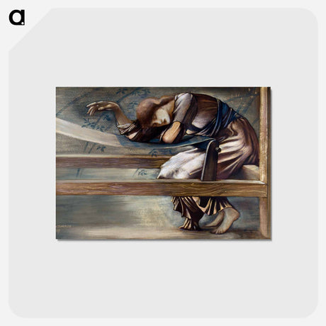 アートポストカード-The Briar Rose Series - Study for 'The Garden Court' - エドワード バーン ジョーンズ Postcard.