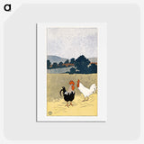 アートポストカード-Two roosters in a field - エドワード ペンフィールド Postcard.