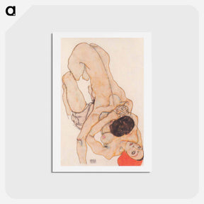 アートポストカード-Lesbisches Liebespaar - エゴン シーレ Postcard.