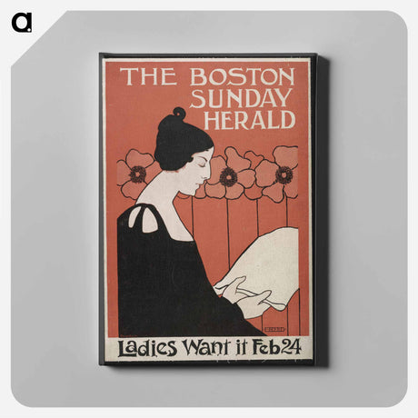 アートパネル-Portrait of a woman reading a newspaper - エセル リード Canvas.