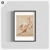Francois Boucher's Study of a Reclining Nude - フランソワ ブーシェ Poster.