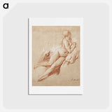 アートポストカード-Francois Boucher's Study of a Reclining Nude - フランソワ ブーシェ Postcard.