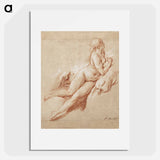 Francois Boucher's Study of a Reclining Nude - フランソワ ブーシェ Poster.