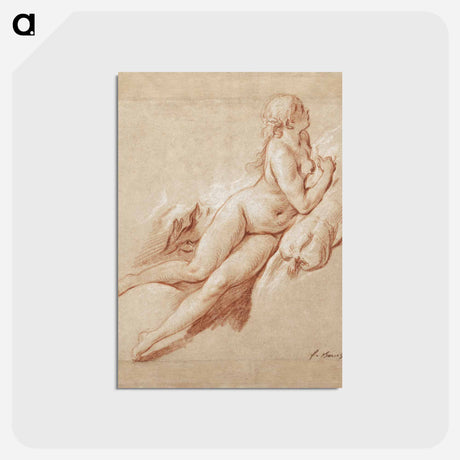 アートポストカード-Francois Boucher's Study of a Reclining Nude - フランソワ ブーシェ Postcard.