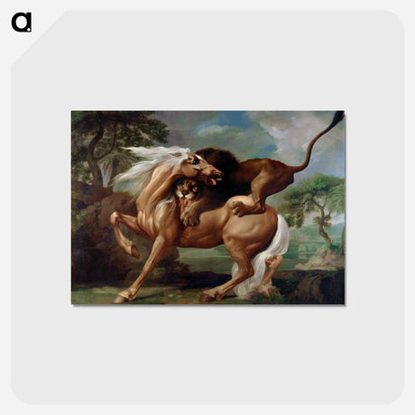 アートポストカード-A Lion Attacking a Horse
 - ジョージ スタッブス Postcard.