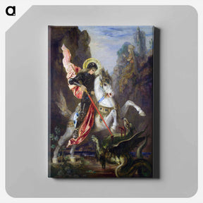 アートパネル-『聖ゲオルギオスと竜』（1889年-1890年） - ギュスターヴ モロー Canvas.