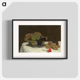 Still Life with Grapes and a Carnation - アンリ ファンタン ラトゥール Poster.